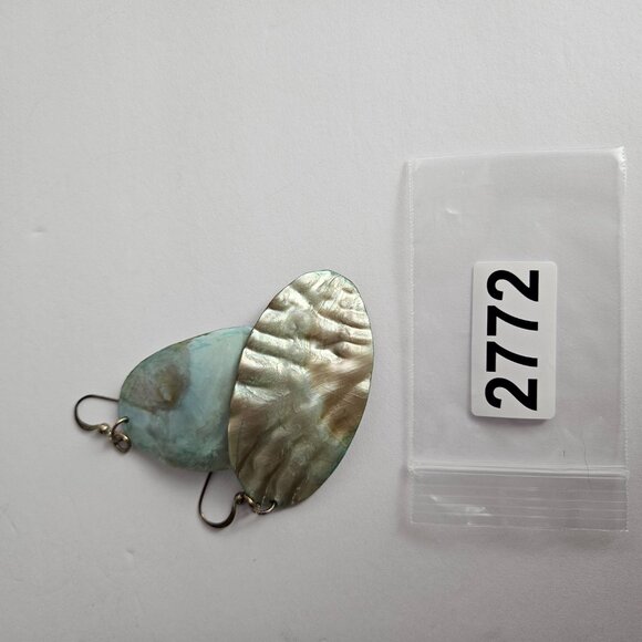 Natural Abalone Shell Earrings - Dangle – Iridescent Coastal Boho Style - Picture 11 of 11